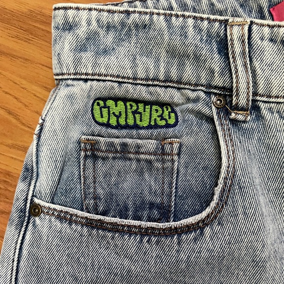 Zumiez Empyre Tori Courtney Wash Skate Denim Jeans Baggy High Rise Distressed 0 - Picture 7 of 16